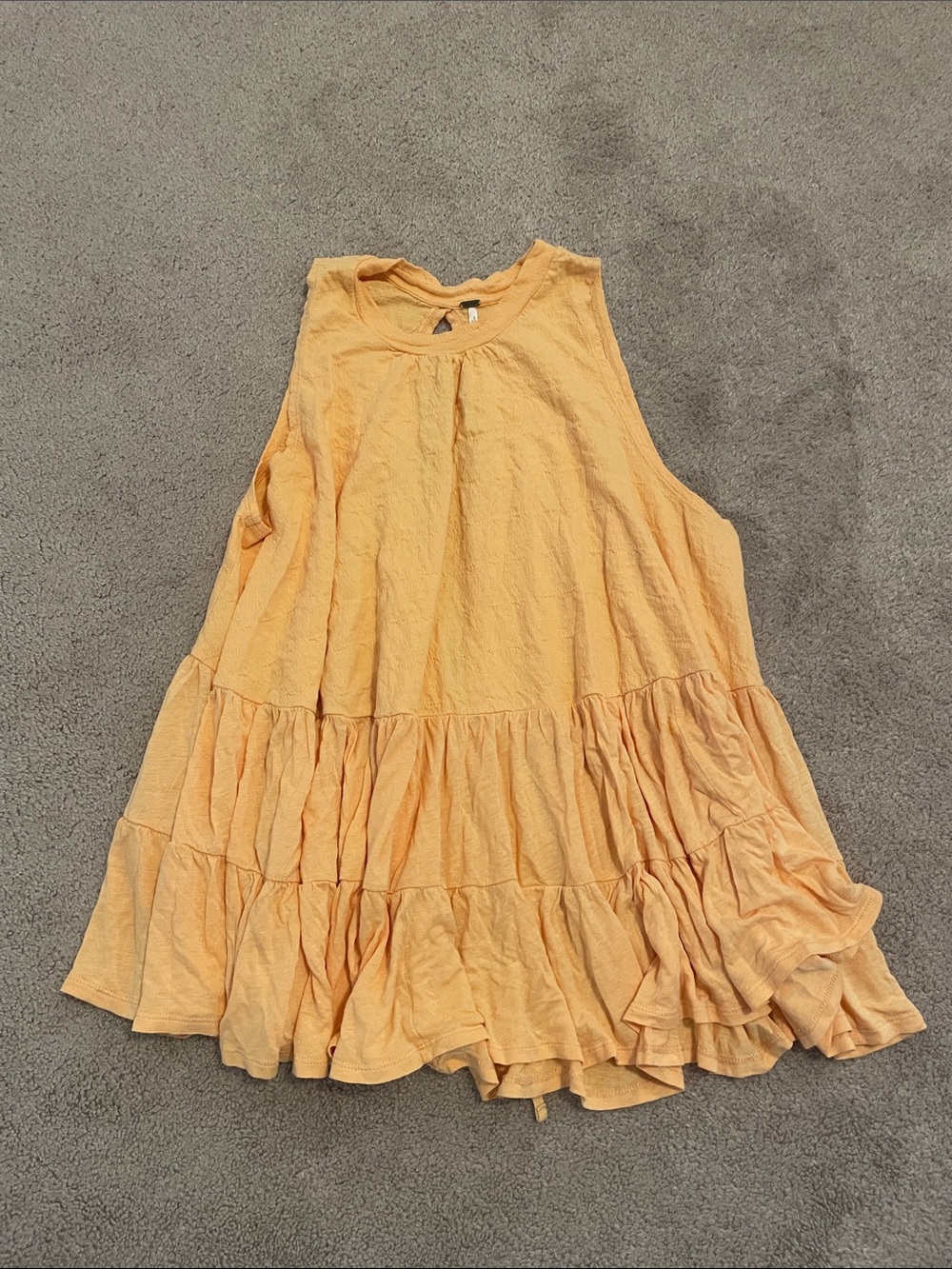 Free People Peach Ruffle Tank Top